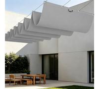 Rectangulaire Vague Voile Ombrage 1000 x 420 cm Résistant à l'eau Filet Dombrage Rectangle Multi Couleur Taille Toiles pour Patio Jardin Terrasse Extérieur Balcon, Gris Clair