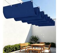 Rectangulaire Vague Voile Ombrage 200 x 500 cm Résistant à l'eau Voiles Solaire Multi Couleur Taille Toiles pour Patio Jardin Terrasse Extérieur, Sable, Bleu Foncé