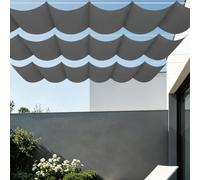 Rectangulaire Vague Voile Ombrage 250 x 400 cm Toile Imperméable Voile d'ombrage Toile Rectangulaire avec Oeillets et Cordons pour Patio Jardin Terrasse Extérieur Balcon, Gris Foncé