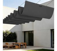 Rectangulaire Vague Voile Ombrage 400 x 420 cm Résistant à l'eau Filet Dombrage Rectangle Multi Couleur Taille Toiles pour Patio Jardin Terrasse Extérieur Balcon, Gris Foncé
