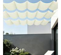 Rectangulaire Vague Voile Ombrage 500 x 240 cm Toile Imperméable Voile d'ombrage Toile Rectangulaire avec Oeillets et Cordons pour Patio Jardin Terrasse Extérieur Balcon, Blanc cassé