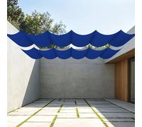 Rectangulaire Vague Voile Ombrage 500 x 440 cm Toile Imperméable Toile Ombrage Imperméable Multi Couleur Taille Toiles pour Patio Jardin Terrasse Extérieur Balcon, Bleu Foncé