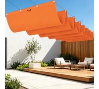 Rectangulaire Vague Voile Ombrage 500 x 480 cm avec Protection UV UV Protection Voiles d'ombrage avec Oeillets et Cordons pour en Plein Air, Jardin Terrasse, Orange