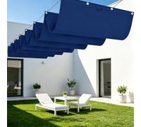 Rectangulaire Vague Voile Ombrage 600 x 320 cm Résistant à l'eau Voile d'ombrage Jardin avec Oeillets et Cordons pour Patio Balcon Jardin Terrasse Extérieur, Bleu Foncé