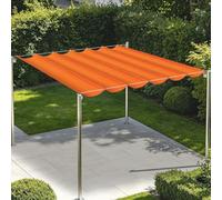 Rectangulaire Vague Voile Ombrage 700 x 650 cm Toile Imperméable Pare Soleil Jardin Balcon avec Oeillets et Cordons pour Patio Jardin Terrasse Extérieur Balcon, Orange
