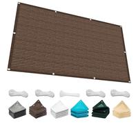 Rectangulaire Voile d'ombrage 235 x 330 cm Protection des Rayons UV, Résistant, Rectangle, Tissu d'ombrage avec Oeillets et Cordons pour Extérieur Jardin Terrass Balcon, Marron