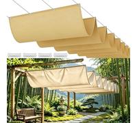 Rectangulaire Voile Ombrage 200 x 540 cm Imperméable Multi Couleur Taille UV Protection Solaire, Résistant à La Déchirure Toile D’Ombrage sur Mesure pour Terrasse Garage Jardin, Jaune Sable
