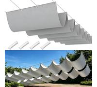 Rectangulaire Voile Ombrage 50 x 290 cm Protection UV 98%, Tailles Personnalisables, Résistant Aux Intempéries et Déchirures Voile d'ombrage de Rechange pour Toit, Jardin, Serre, Gris Clair