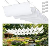 Rectangulaire Voile Ombrage 55 x 360 cm Imperméable, 98% de Protection UV, Résistante Aux Intempéries - Protection Solaire Pergola Toile Rétractable pour Toit, Jardin, Serre, Blanc