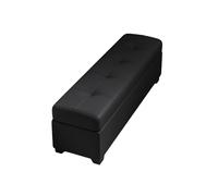 Rectangular Coffre De Rangement avec Tissu en Cuir Banc De Rangement avec Mousse Haute Résilience pour Chambre Salon Dressing(Black,90x30x40cm)