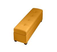 Rectangular Coffre De Rangement avec Tissu en Cuir Banc De Rangement avec Mousse Haute Résilience pour Chambre Salon Dressing(Yellow,50x30x40cm)