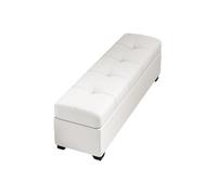 Rectangular Coffre De Rangement avec Tissu en Cuir Banc De Rangement avec Mousse Haute Résilience pour Chambre Salon Dressing(White,70x30x40cm)
