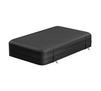 Rectangular Inflatable Pool Cover, 420D Oxford Cloth with Pull Cord & Buckles, UV Wind Dust Protection for Ground Outdoor Pools