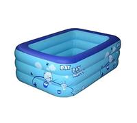 Rectangular Pool Inflatable Padding 3 Ring Above Ground Swimming Blow Up for Backyard Garden
