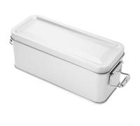 Rectangular Tinplate Storage Tin Box W Lid For Cookies Metal Tea Container Tin Box Rectangular With Secure Buckle Decorative Metal Storage Tins For Home Kitchen Organization Large Rectangular (S)