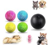 Rectionrae Active Rolling Ball, Large Smart Dog Balls with Plush Cover, Pet Plush Model Toy, Suitable for Dogs Cats, Model Dogball with 4 Leather Cases, Toys for Small Medium Large Dogs (1Set)