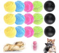 Rectionrae Active Rolling Ball, Large Smart Dog Balls with Plush Cover, Pet Plush Model Toy, Suitable for Dogs Cats, Model Dogball with 4 Leather Cases, Toys for Small Medium Large Dogs (3Set)