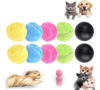 Rectionrae Active Rolling Ball, Large Smart Dog Balls with Plush Cover, Pet Plush Model Toy, Suitable for Dogs Cats, Model Dogball with 4 Leather Cases, Toys for Small Medium Large Dogs (2Set)