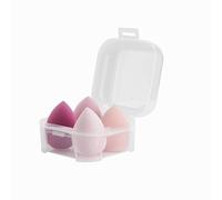 RECTYO GALLERY Lot de 4 éponges de maquillage avec boîte de rangement pour fond de teint, maquillage liquide, anti-cernes, éponges mélangeurs (série rose)