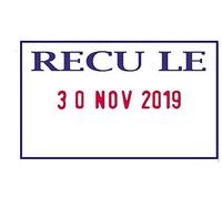 Recu LE Tampon dateur auto-encreur en caoutchouc 41 x 24 mm Date en anglais