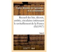 Recueil des lois, décrets, arrêtés, circulaires, rapports. T. 5, 1er janvier au 15 août 1919. , documents intéressant le ravitaillement de la France - Collectif - Hachette Bnf - broché - Livre