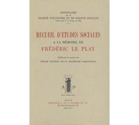 Recueil d'études sociales à la mémoire de Frédéric Le Play, - Collectif - Picard - broché - Livre