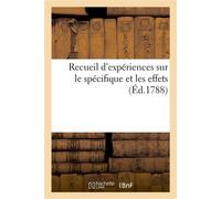 Recueil d'expériences sur le spécifique et les effets - Collectif - Hachette Bnf - broché - Livre
