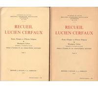 Recueil Lucien Cerfaux. Etudes D'exegese Et D'histoire Religieuse.