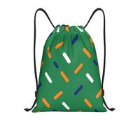 Recueil sans Raccord De Rectangles Horizontaux Colorés sur Fond Vert Sac À Dos Sport Gym Réglable Sac À Dos avec Cordon Unisexe Sack Sport Gymnastique pour Homme Femme Fußball 39X46Cm