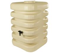 Récupérateur à eau cubique 350 litres beige 60 x 60 x hauteur 120 cm complet avec kit raccord