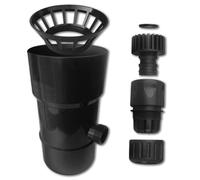 Récupérateur Collecteur Eau de Pluie PVC pour Gouttière D. 100 mm avec Raccords ABS (Gris Noir) - D-Work