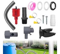 Recuperateur d Eau de Pluie, Ø 70-110mm Récupérateur Eau de Pluie Collecteur d'eau de Pluie Speedy avec Tuyau de 1 m - Kit de raccordement pour citerne de Pluie - avec Accessoires de Montage