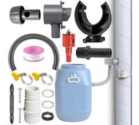 Recuperateur D Eau De Pluie pour Tuyau De Descente Ø70-110mm, Collecteur Eau De Pluie, Kit De Raccordement pour Citerne De Pluie avec Tuyau De 1m, Récupérateur Eau De Pluie pour Toitures Jusqu'À 80m²