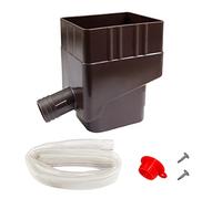 Recuperateur d Eau de Pluie, Système de Dérivation de l'eau, Inverseur de Collecte d'eau de Pluie avec Tuyau de 1 m, Bouchon en Caoutchouc et vis pour Tuyaux de Descente Standard de 5,1 x 7,6 cm