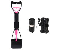 Récupérateur de crottes à manche long pliable avec sac ordures et boîte rangement en forme d os déchets animaux un seul main sans effort pour chiens chats