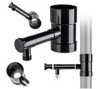 Récupérateur d'Eau de Pluie 100mm Graphite avec Valve Intégrée KADAX