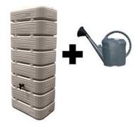 Récupérateur d'eau de pluie 320L Dune coloris grège L.60 x l.40 x H.145 cm Belli avec kit raccord + arrosoir