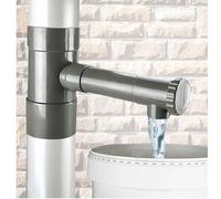 Récupérateur d'eau - ribimex - Modèle PVC - Ø 80 mm - 2 parties - Robinet d'arrêt