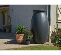 Récupérateur d'eau de pluie Jarre Toscane 1000 L anthracite avec couvercle et robinet - BelliJardin