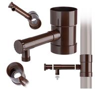 Récupérateur d'Eau de Pluie KADAX Marron avec Valve, ABS 100mm