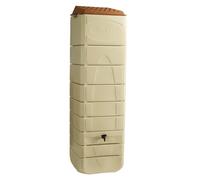 Récupérateur d'eau de pluie mural 650 L beige + Kit raccord chéneau