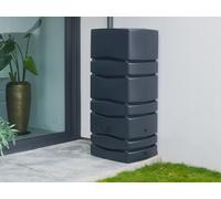 Récupérateur d'eau de pluie mural anthracite avec robinet 650 L - Nature