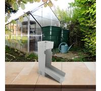 Récupérateur d'eau de pluie pour bec de descente rectangulaire de 3 x 10,2 cm - Répartiteur d'eau de pluie en acier pour arrosage de jardin - Système de récolte durable de l'eau de pluie - Blanc