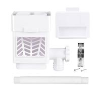 Récupérateur d'eau de Pluie Rectangulaire, Système de Collecte d'eau de Pluie, Recuperateur d Eau de Pluie, Kit de Déviateur de Baril de Pluie, avec Tuyau, Vis, Collier de Serrage (Blanc)