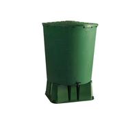 Récupérateur d'eau de pluie rond 500 L + Socle + Kit collecteur - Vert - BelliJardin