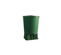 Récupérateur d'eau de pluie rond 500 L + Socle + Kit raccord chéneau - Vert -