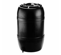 Récupérateur d'eau forme tonneau Nature - 120L - Noir