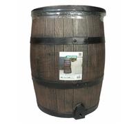Nature Baril d'eau de pluie avec aspect de bois 120L 50,5x66 cm Marron