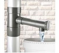 Récupérateur d'eau - ribimex - Modèle PVC - Ø 80 mm - 2 parties - Robinet d'arrêt