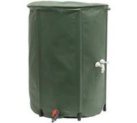 EDA - Récupérateur d'eau Souple et Pliable 500 L - avec Filtre en Filet + 2 Robinets - Résistant aux Intempéries - Ø 80 x H.98 cm, Vert Canada
